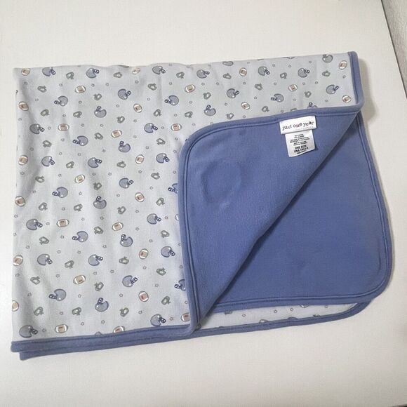 Carter's Just One Year Blue Football Baby Receiving Blanket Little Athlete Lovey - Picture 3 of 12
